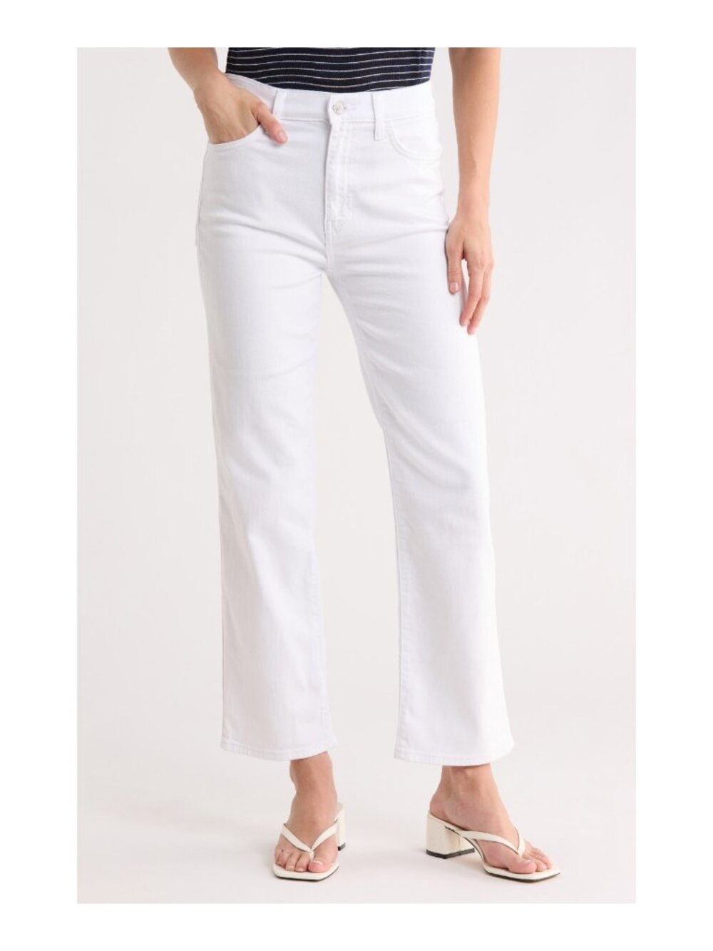 NWT HUDSON JEANS Noa High Waist Ankle Straight Leg Jeans White Size 26